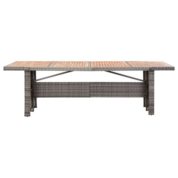 vidaXL 9-cz. zestaw mebli ogrodowych z poduszkami, polirattan, szary