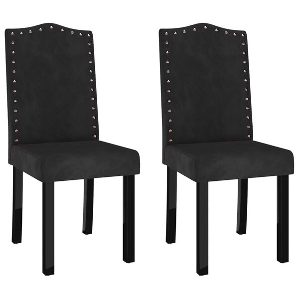 vidaXL Krzesła stołowe, 2 szt., czarne, obite aksamitem