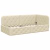 vidaXL Rama ł&oacute;żka narożnego z materacem Kremowy 90 x 190 cm tkanina