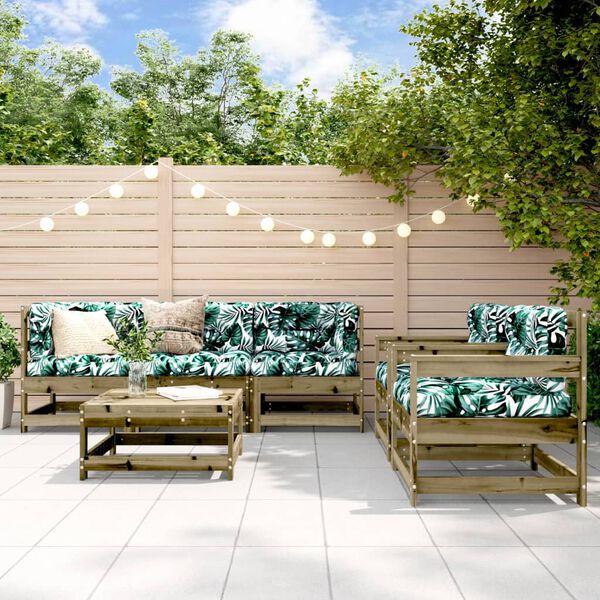 vidaXL 6-cz. zestaw mebli do ogrodu, z poduszkami, impregnowana sosna