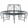 vidaXL Ławka Drzewna 8-Liczba miejsc &Oslash; 160 x 89 cm Stal Srebrnoszary