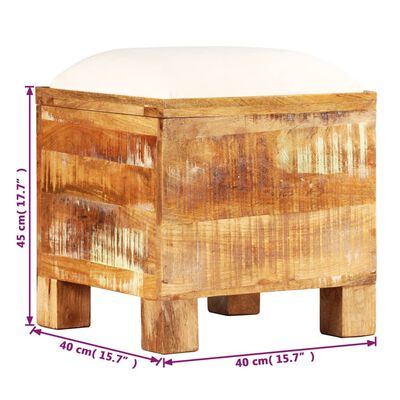 vidaXL Skrzynia z siedziskiem, lite drewno odzyskane, 40 x 40 x 45 cm