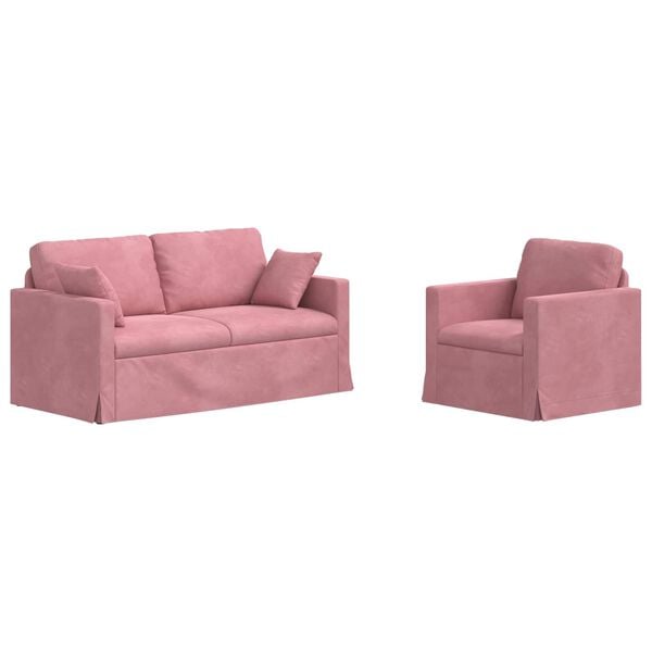 vidaXL Sofa 2 pcs R&oacute;żowy