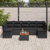 vidaXL Zestaw Sof na Ogr&oacute;d z poduszką z przechowywaniem 8 pcs Czarny