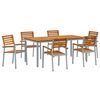 vidaXL Zestaw do jadalni w ogrodzie 7 pcs Szary Lite Drewno Akacji