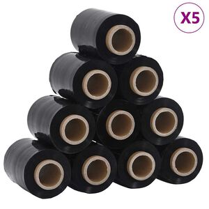vidaXL Folie stretch 50 szt. Czarne 23 µm 10 cm x 150 m
