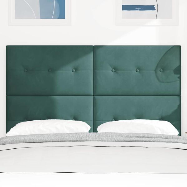 vidaXL Wezgłowie LED Ze LED Lights Zielony 160 cm Poliester