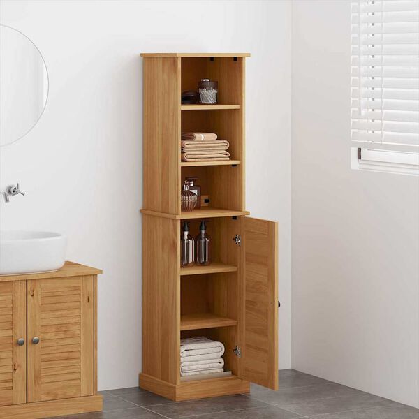 vidaXL Zestaw mebli łazienkowych VIGO 2 pcs Brązowy i Brązowy Miodowy