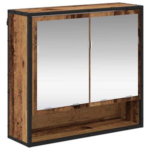 vidaXL P&oacute;łka ścienna z p&oacute;łką z drzwiami Stare drewno 65 x 20 x 60 cm