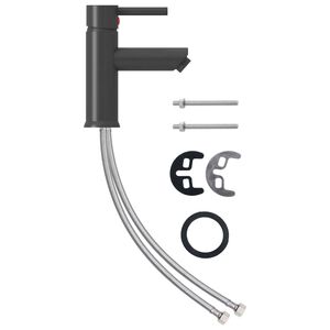 vidaXL Bateria umywalkowa, szare wykończenie, 130x176 mm