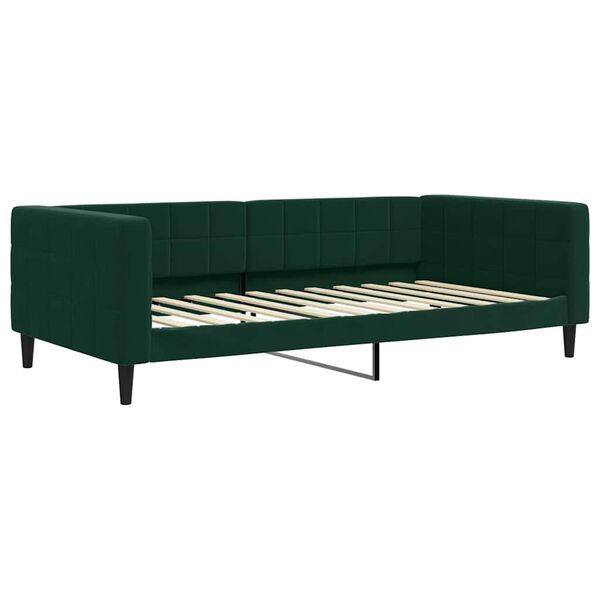 vidaXL Sofa z funkcją spania, ciemnozielona, 100x200 cm, aksamitna