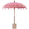 vidaXL Baliński Parasol z Bazą r&oacute;żowy &Oslash; 210-220 cm