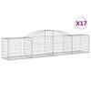 vidaXL Kosze gabionowe, 17 szt., 300x50x60/80 cm, galwanizowane żelazo