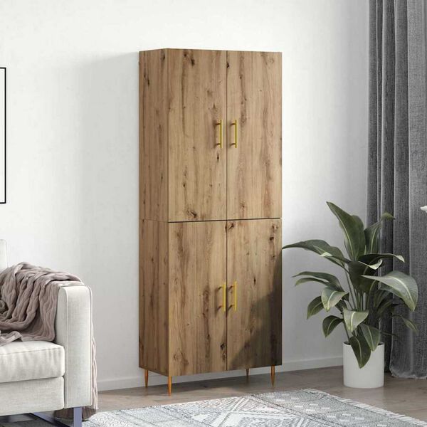 vidaXL Highboard Montowane na ścianie dąb artisan 69,5 x 34 x 180 cm