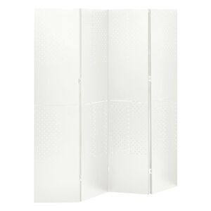 vidaXL Parawan 4-panelowy, biały, 160 x 180 cm, stalowy