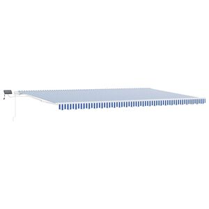 vidaXL Markiza wysuwana Niebieski i biały 600 &times; 300 cm