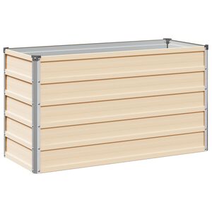 vidaXL Podniesione Ł&oacute;żko Ogrodowe Kość słoniowa 100 x 40 x 55 cm