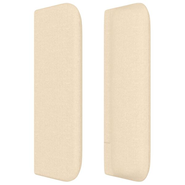 vidaXL Zagł&oacute;wek uszak, kremowy, 147x16x78/88 cm, tkanina