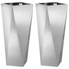 vidaXL Donica 2 pcs Srebrny 30 x 30 x 75 cm Stal Galwanizowana