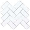 vidaXL Płytka w jodełkę 10 szt. Biały szary 30 x 30 cm