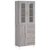 vidaXL Witrynka szary dąb sonoma 69,5x34x180cm materiał drewnopochodny
