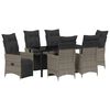 vidaXL Zestaw do jadalni w ogrodzie z poduszką 7 pcs Szary polirattan