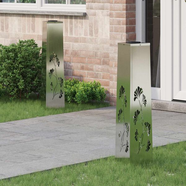 vidaXL Słoneczna LED lampa na ścieżkę 2 pcs Galwanizowany