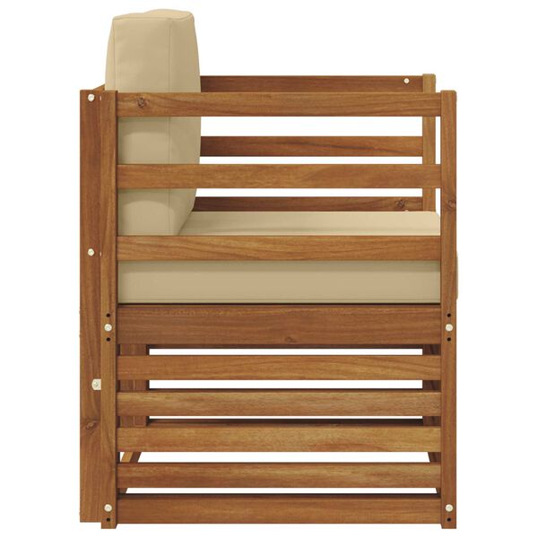 vidaXL Zestaw sof na zewnątrz z poduszką Naturalny 67 x 63 x 73 cm