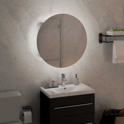 vidaXL Szafka łazienkowa z lustrem i LED, biała, 40x40x17,5 cm