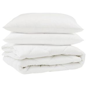 vidaXL Kołdra z poduszką 3 pcs Biały Mikrofibra