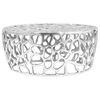 vidaXL Stolik do kawy z odlewanego aluminium, 70 x 30 cm, srebrny