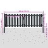 vidaXL Brama ogrodzeniowa Double Door Fence Fur Steel 300x125 cm Antracyt