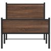vidaXL Metalowa rama ł&oacute;żka, bez materaca, brązowy dąb, 90x190 cm
