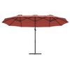 vidaXL Parasol ogrodowy z bocznym słupem terakota 372 x 198 x 243 cm