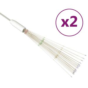 vidaXL Ogrodowe lampki fajerwerkowe 2 szt., kolorowe, 20 cm, 280 LED