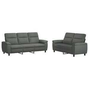 vidaXL Zestaw Sof 2 pcs ciemnoszary tkanina
