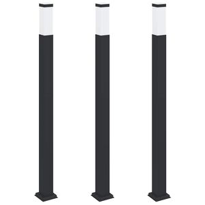 vidaXL Słupki oświetleniowe 3 szt. 110 cm czarne IP44