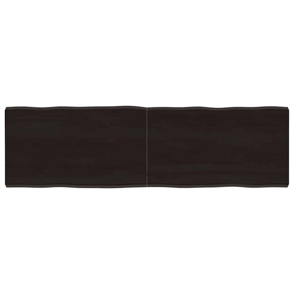 vidaXL Blat, ciemnobrązowy 140x40x(2-4)cm drewno z naturalną krawędzią