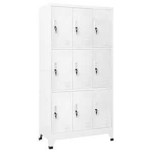 vidaXL Zamykana szafka o 9 przegrodach, stalowa, 90x45x180 cm, szara