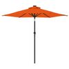 vidaXL Parasol ogrodowy LED, stalowy słupek, terakota, 225x225x212 cm