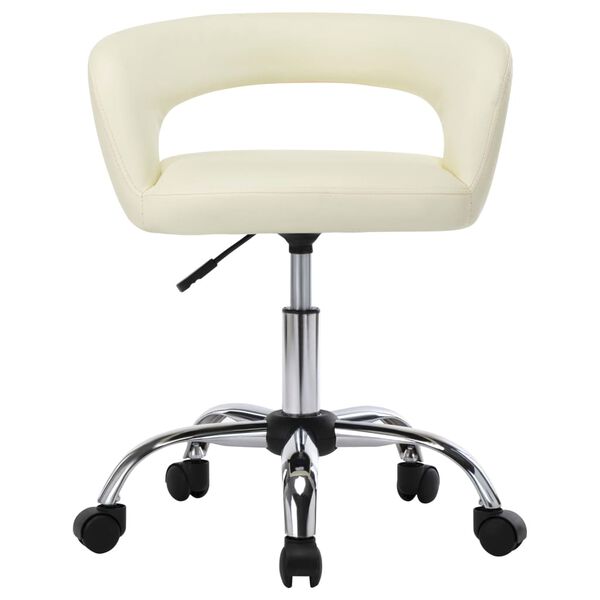 vidaXL Krzesła jadalniane, 2 szt., kremowe, sztuczna sk&oacute;ra