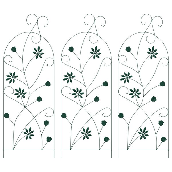 vidaXL Ogrodzenie Ogrodowe 3 pcs Zielony 112 x 40 cm Stal