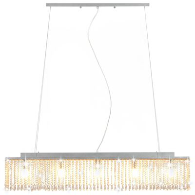 vidaXL Lampa sufitowa z kryształowymi koralikami, srebrna, 104 cm, E14