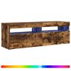 vidaXL Szafka pod TV z oświetleniem LED, przydymiony dąb, 120x35x40 cm