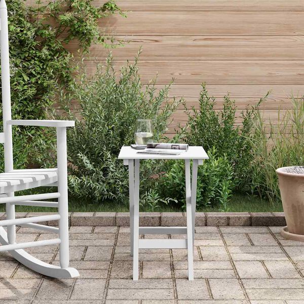 vidaXL Stolik boczny, składany, biały, lite drewno topolowe