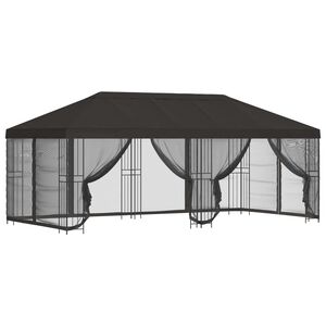 vidaXL Altana z bokami 6 x 3 m antracytowy Poliester i Stal 190