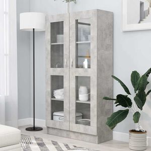 vidaXL Witryna, szarość betonu, 82,5x30,5x150 cm