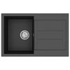 vidaXL Zlew Czarny 780 x 500 mm 80% Kwarc i 20% Żywica