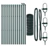 vidaXL Ogrodzenie z słupkiem Zielony 0,4 x 25 m Stal i PVC