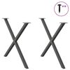 vidaXL Nogi do stołu jadalnego w kształcie litery X 2 szt. Antracyt 90x(72-73) cm Stal